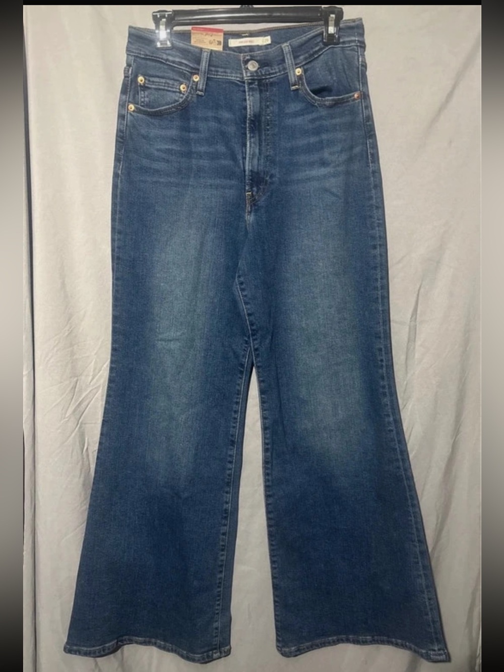 Levi's Women's Dark Blue Flare Wide Leg Jeans